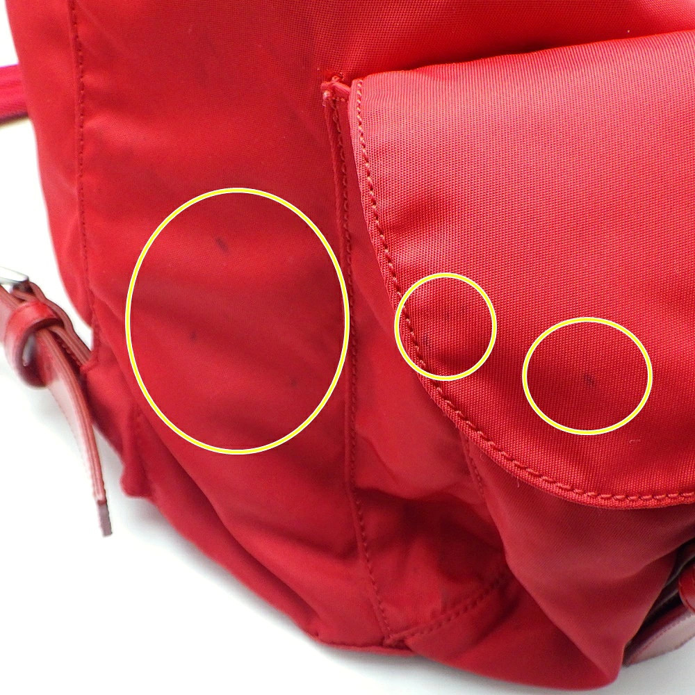 PRADA Backpack VELA ROSSO Red Triangle Plate - Picture 7 of 8